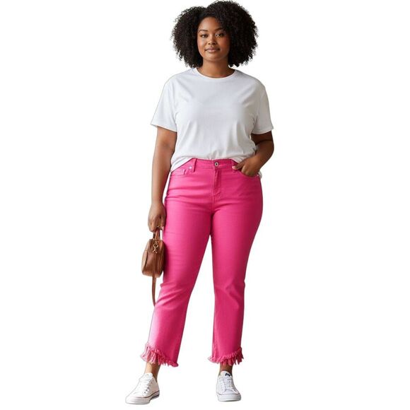 NEW YORK AND COMPANY PINK ANKLE PANTS SZ.14 EUC - Picture 1 of 8